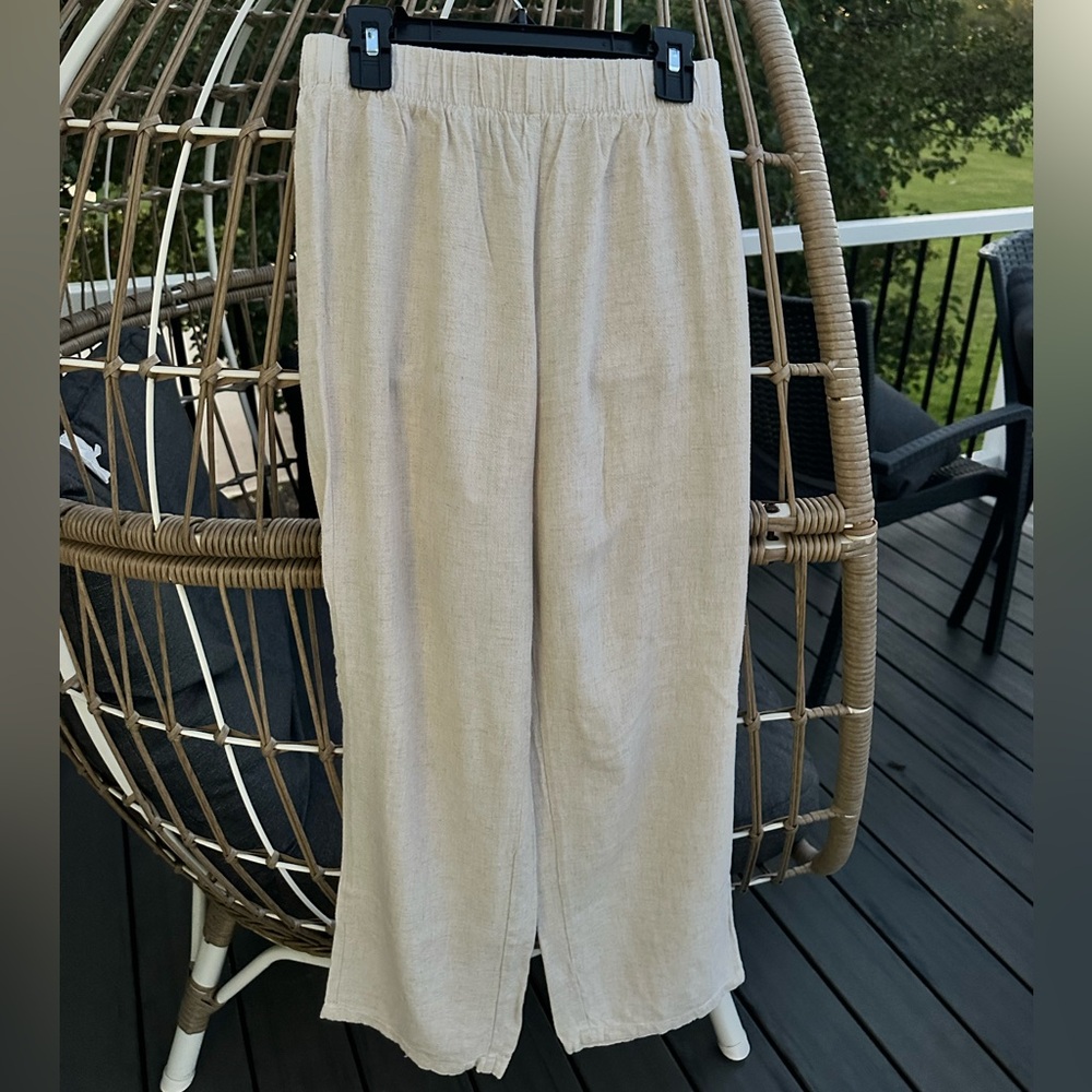 Linen cream pants
